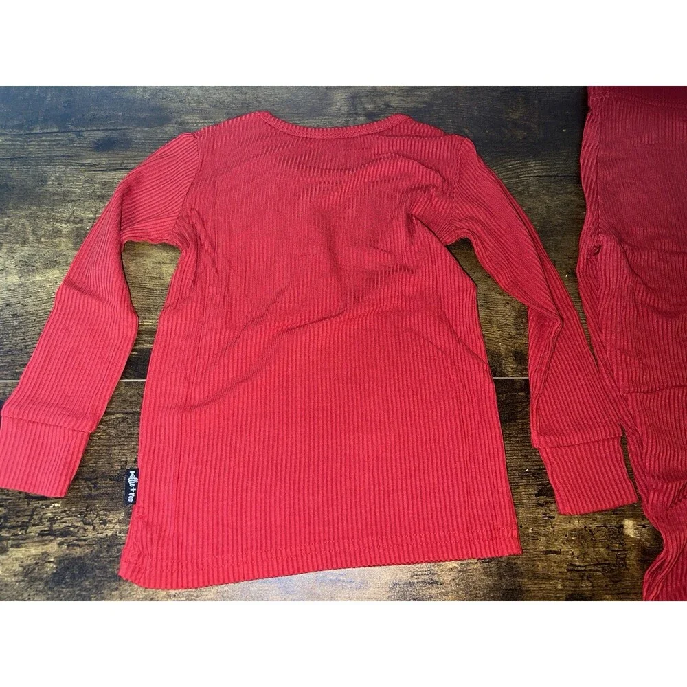 NWT! Millie + Roo Two Piece Ribbed Set - Size 2T - Color Red - Picture 3 of 7